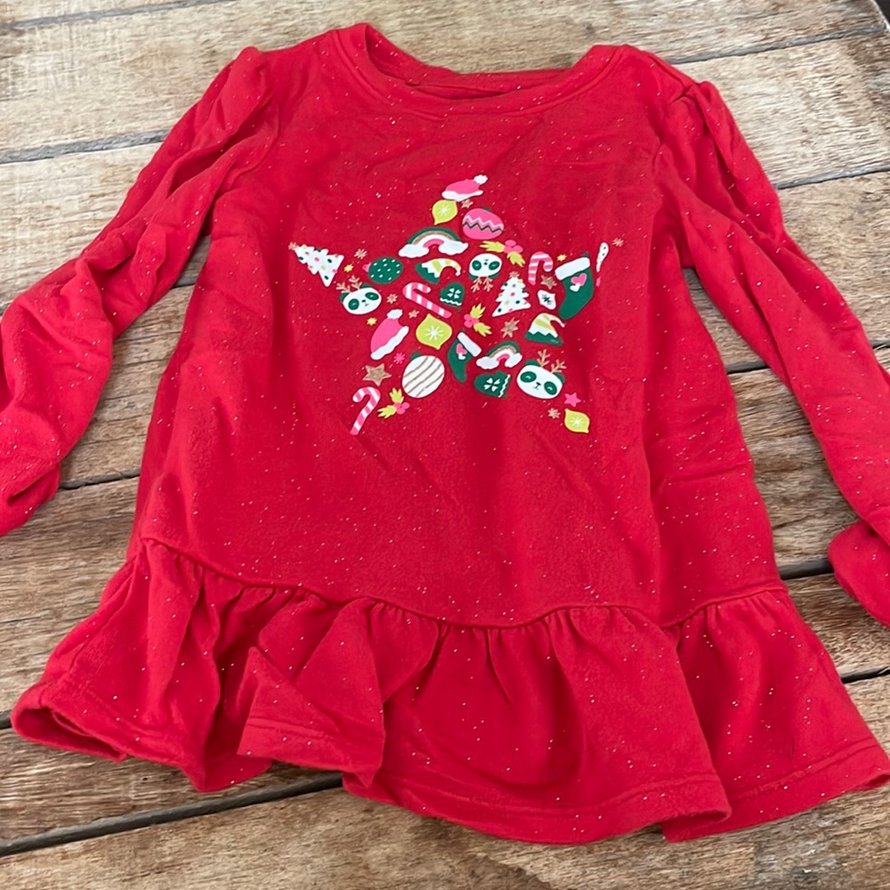 Cat and Jack toddler girls long sleeve Christmas shirt size 4 T